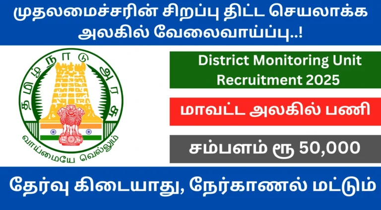 Tiruvannamalai District Monitoring Unit Recruitment 2025